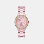 Lennox Women Quartz Pink Dial Analog Stainless Steel Watch MKO1254