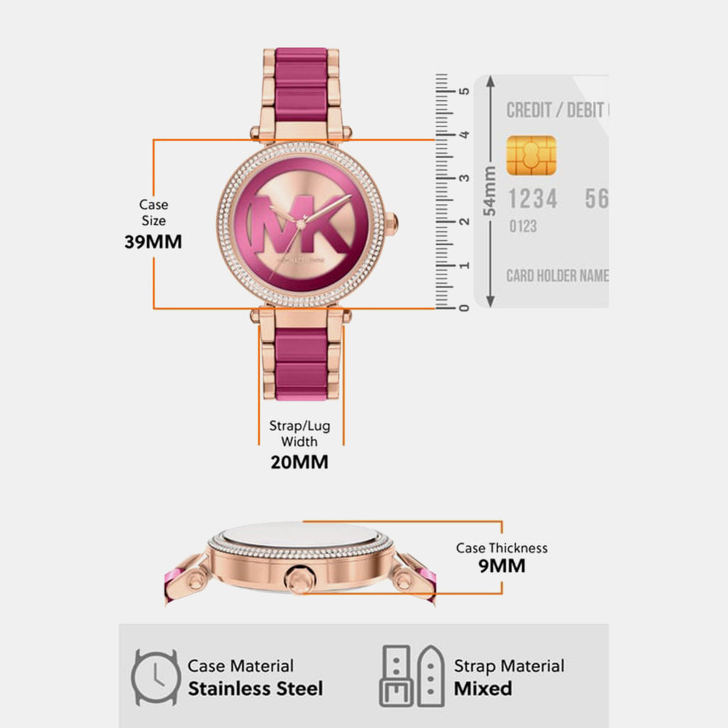 Parker Women Quartz Multicolour Dial Analog Stainless Steel Watch MKO1256