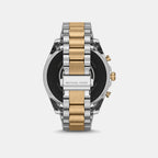 Women Processor Gold Dial Digital Stainless Steel Watch MKT5134