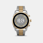 Women Processor Gold Dial Digital Stainless Steel Watch MKT5134