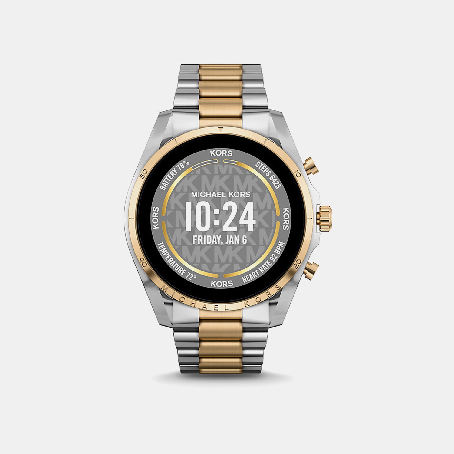 Women Processor Gold Dial Digital Stainless Steel Watch MKT5134