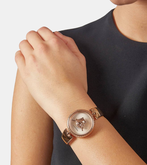 Versace women s Chronograph Round Dial Quartz Rose Gold Stainless Steel Watch VECQ00718 Just In Time