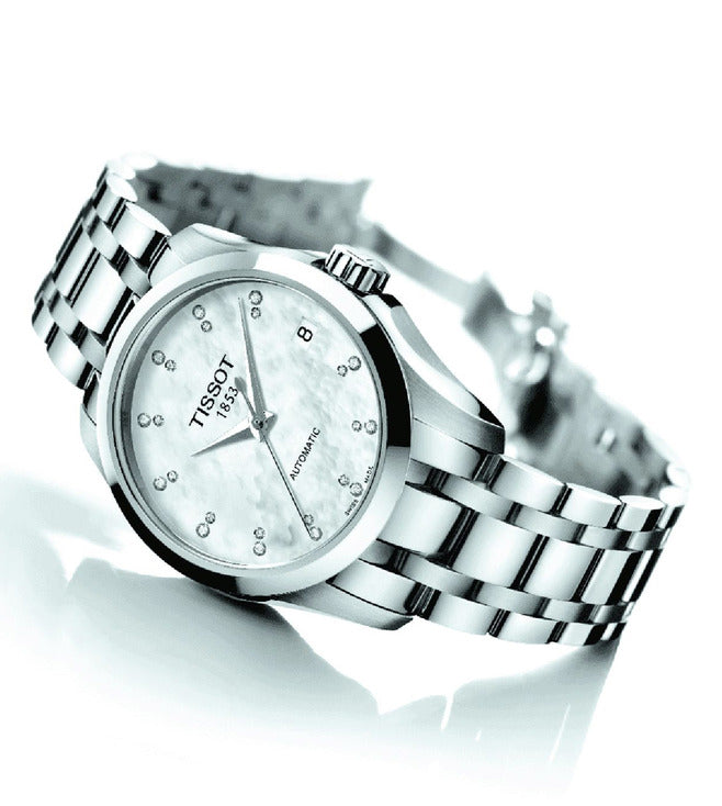 Tissot Male White Analog Stainless Steel Watch Tissot Just In Time