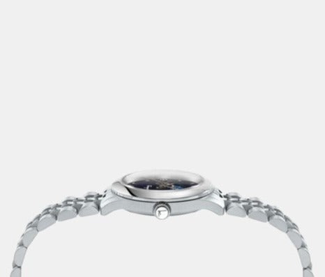 Women Quartz Blue Dial Analog Stainless Steel Watch SFMN00122