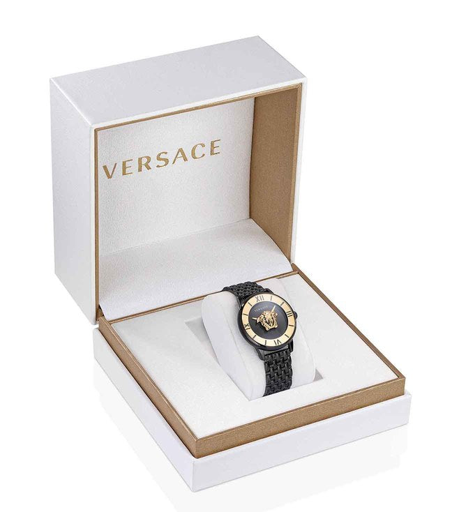 Versace Women Round Black watch