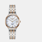 Slim-Line Women Quartz Mother Of Pearl Dial Analog Stainless Steel Watch 864857 49 20 50