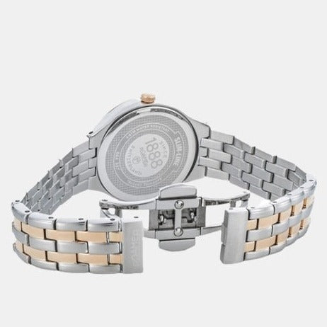 Slim-Line Women Quartz Mother Of Pearl Dial Analog Stainless Steel Watch 864857 49 20 50
