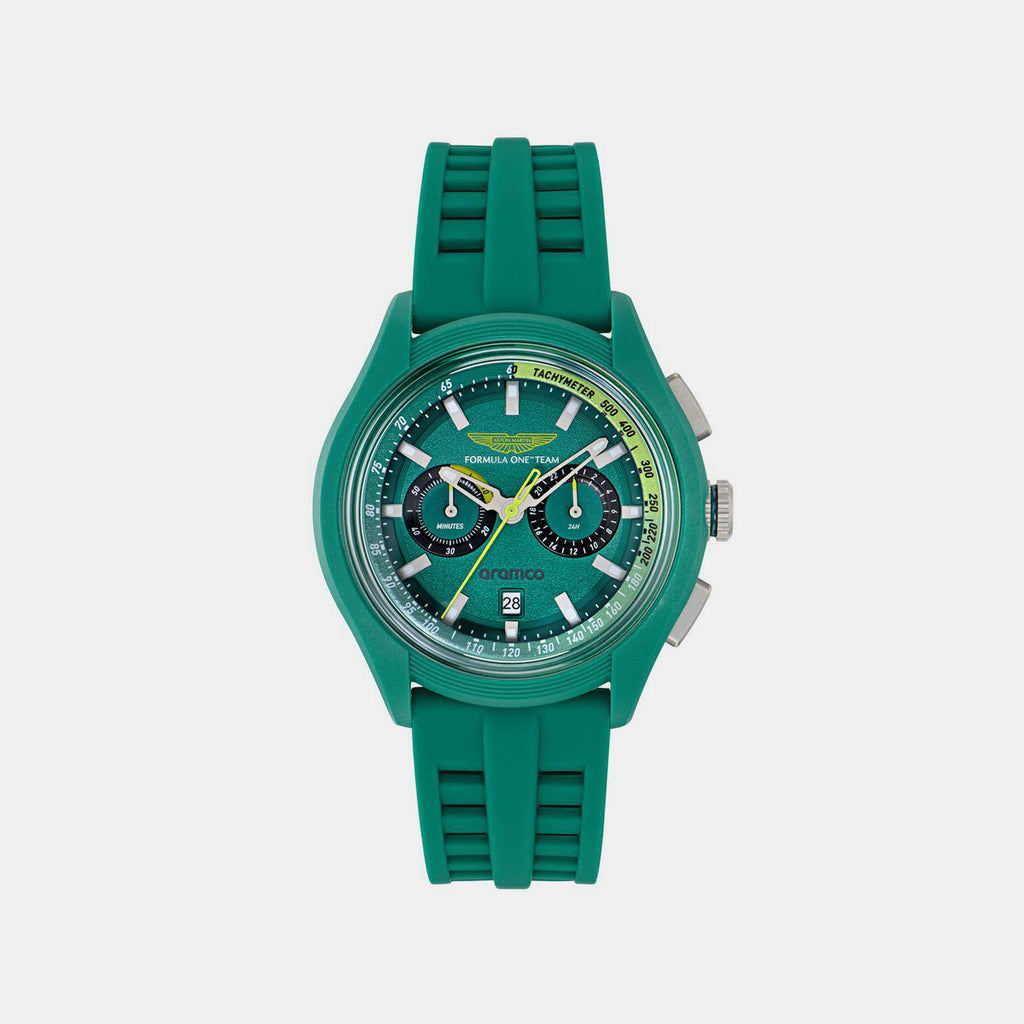 Am Formula 1 Men Quartz Green Dial Chronograph Silicone Watch MTFB1F60443