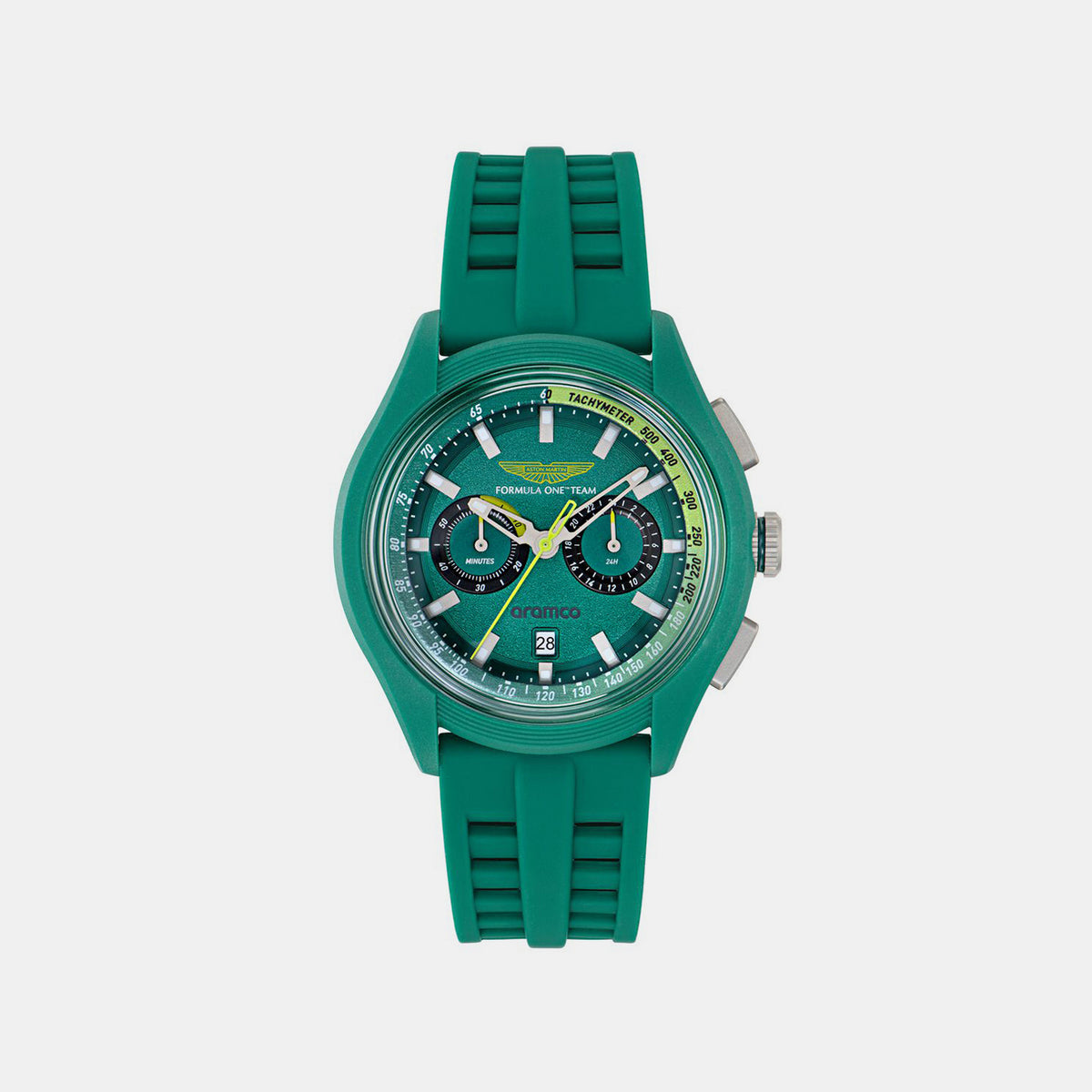 Am Formula 1 Men Quartz Green Dial Chronograph Silicone Watch MTFB1F60443