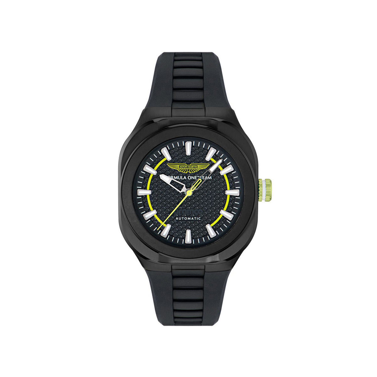 Am Formula 1 Men Automatic Black Dial Analog Rubber Watch MTFC1F60143