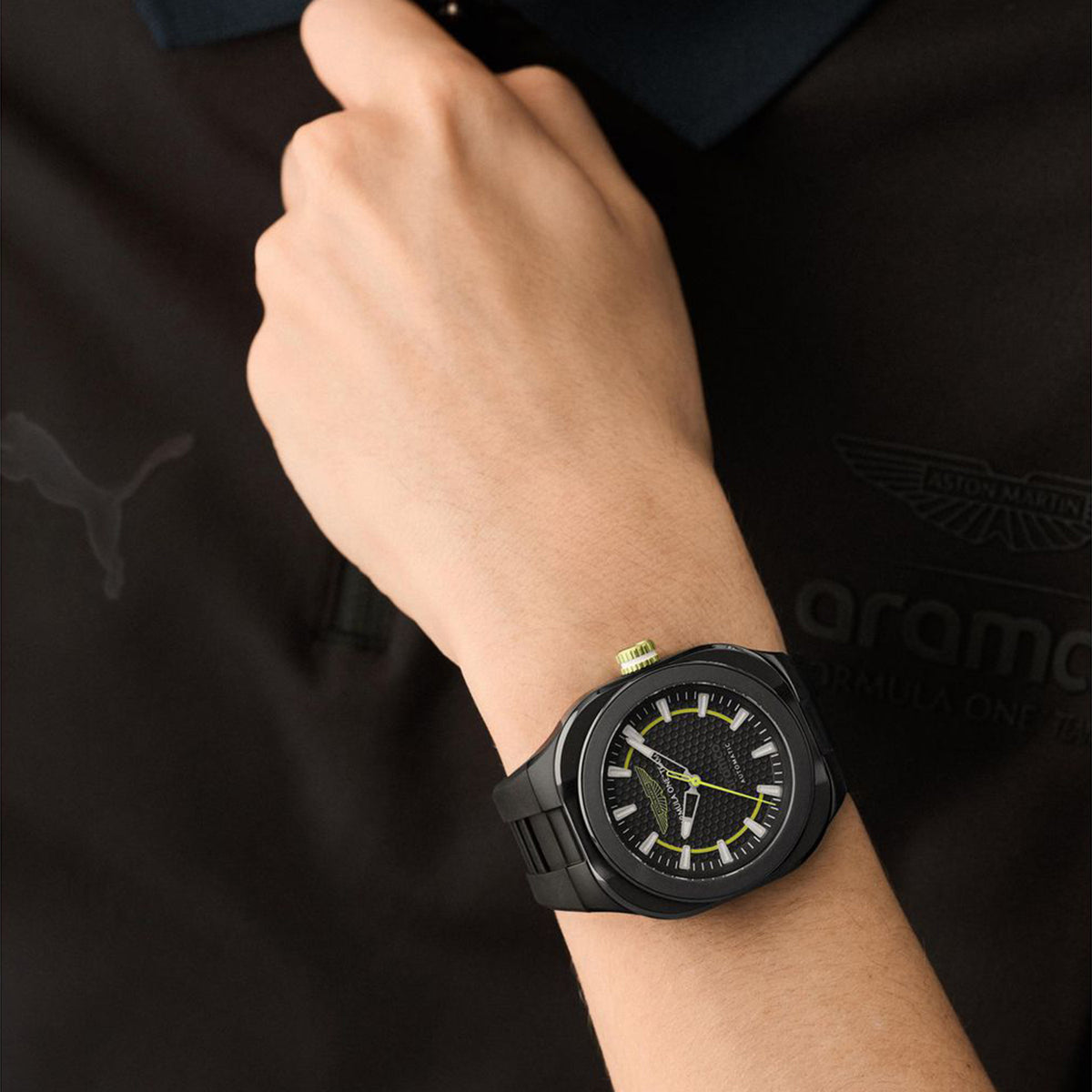 Am Formula 1 Men Automatic Black Dial Analog Rubber Watch MTFC1F60143