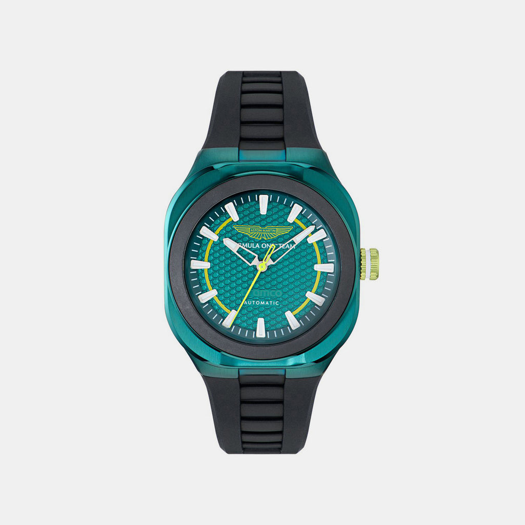 Am Formula 1 Men Automatic Green Dial Analog Rubber Watch MTFC1F60243