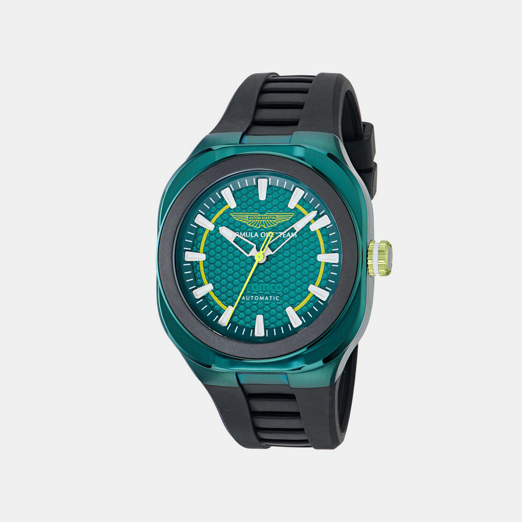 Am Formula 1 Men Automatic Green Dial Analog Rubber Watch MTFC1F60243