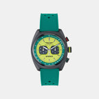 Am Formula 1 Men Quartz Green Dial Analog Rubber Watch MTFD2F60343