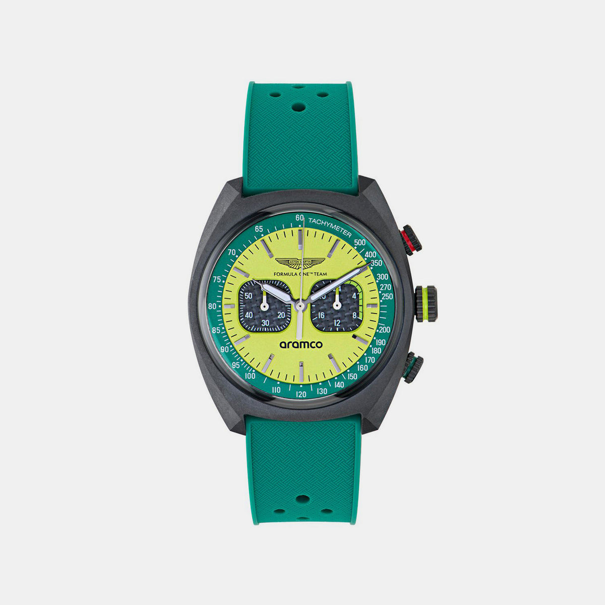 Am Formula 1 Men Quartz Green Dial Analog Rubber Watch MTFD2F60343