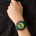 Am Formula 1 Men Quartz Green Dial Analog Rubber Watch MTFD2F60343