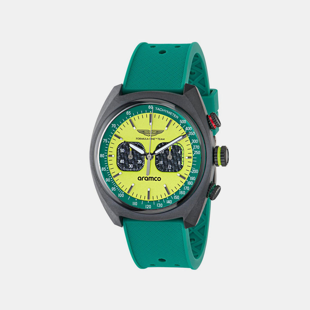 Am Formula 1 Men Quartz Green Dial Analog Rubber Watch MTFD2F60343