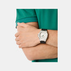 Icon Men Quartz Silver Dial Analog Silicone Watch MTIG1F5023E