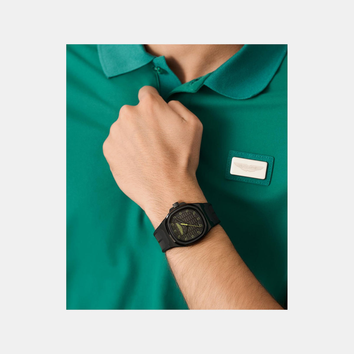 Aml Icon Men Quartz Green Dial Analog Silicone Watch MTIG1F5033E
