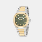 Icon Men Quartz Green Dial Analog Stainless Steel Watch MTIG3F6033E