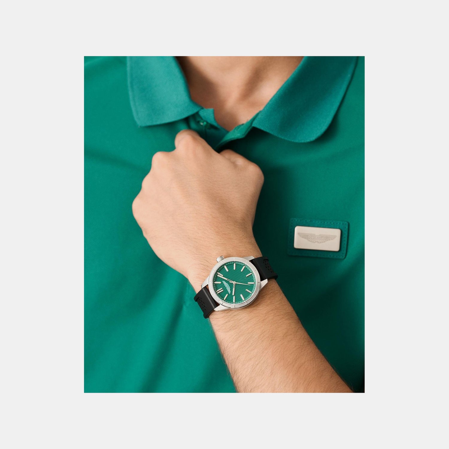 Aml Icon Men Quartz Green Dial Analog Stainless Steel Watch MTIH1F5033E