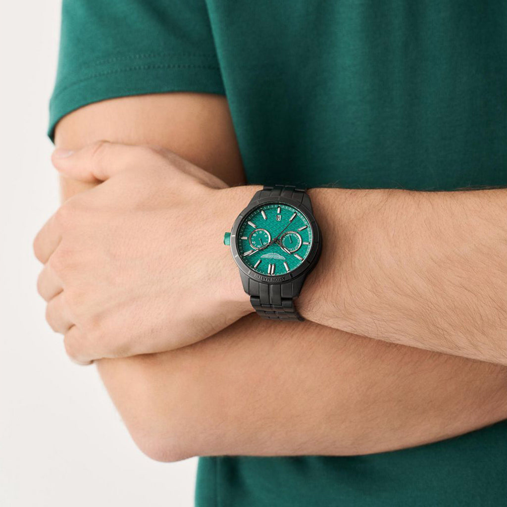 Men Quartz Green Dial Analog Stainless Steel Watch MTIH2S6013E