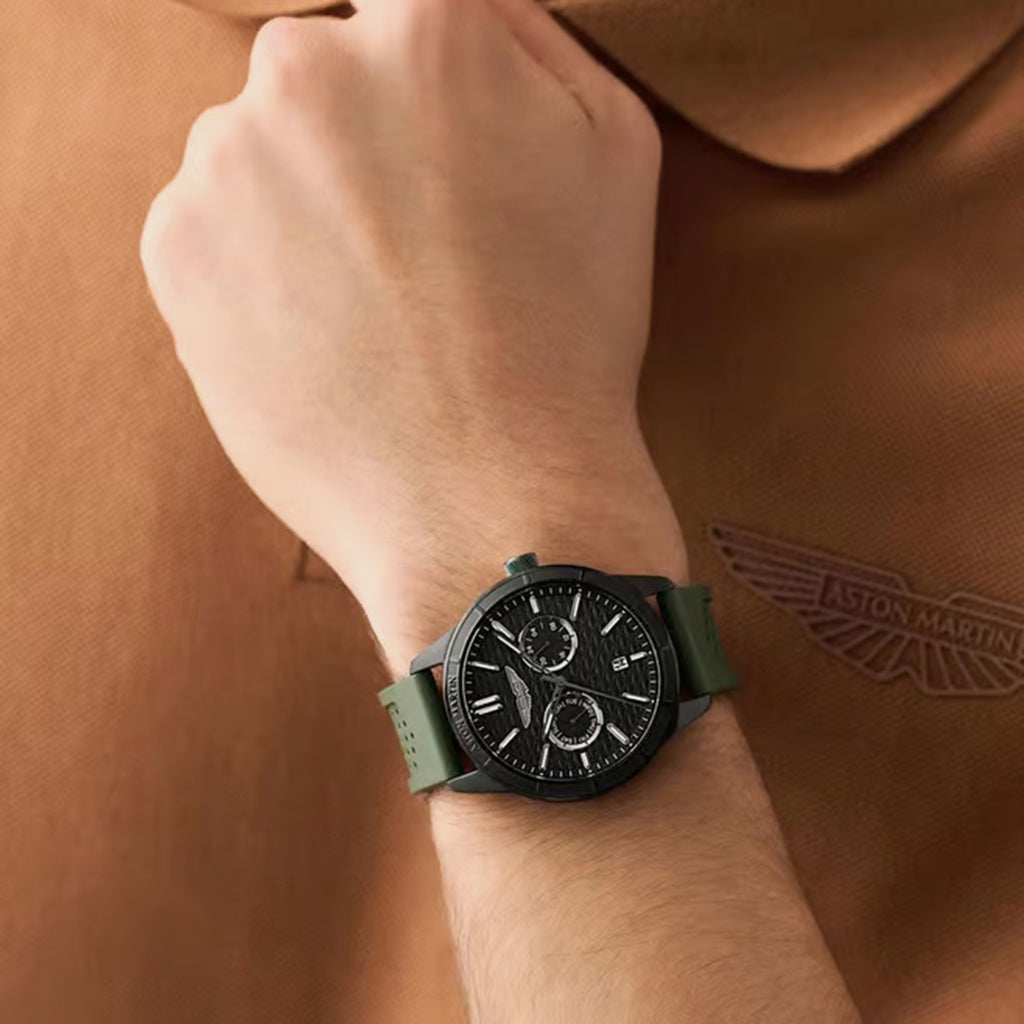 Icon Men Quartz Black Dial Multi-Function Silicone Watch MTIH2S6043E