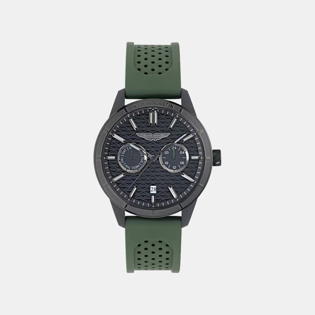 Icon Men Quartz Black Dial Multi-Function Silicone Watch MTIH2S6043E