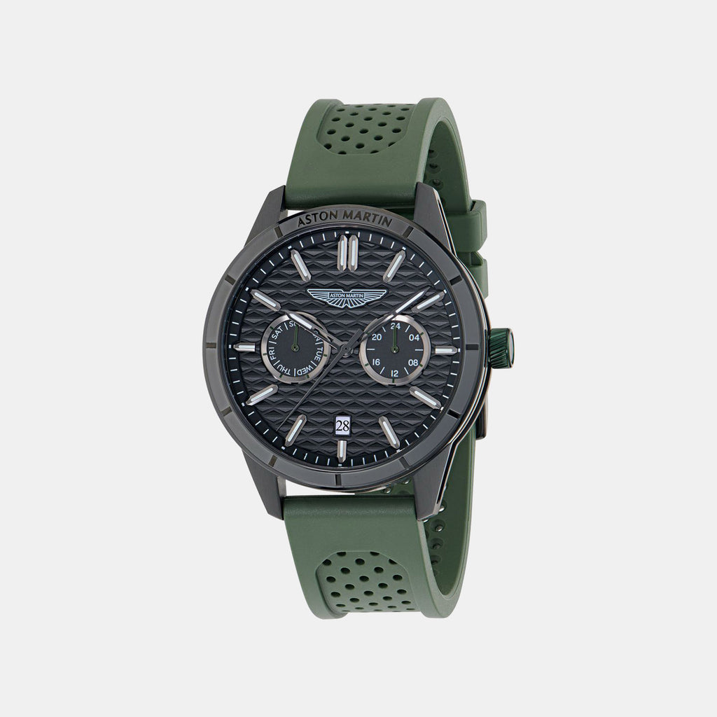 Men Quartz Black Dial Analog Silicone Watch MTIH2S604