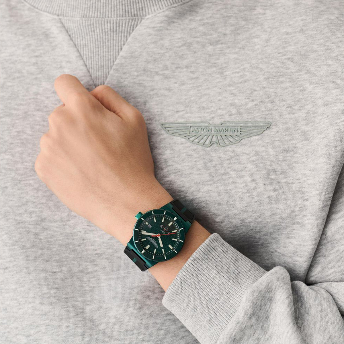 Icon Men Quartz Green Dial Analog Silicone Watch MTIM1F6053E