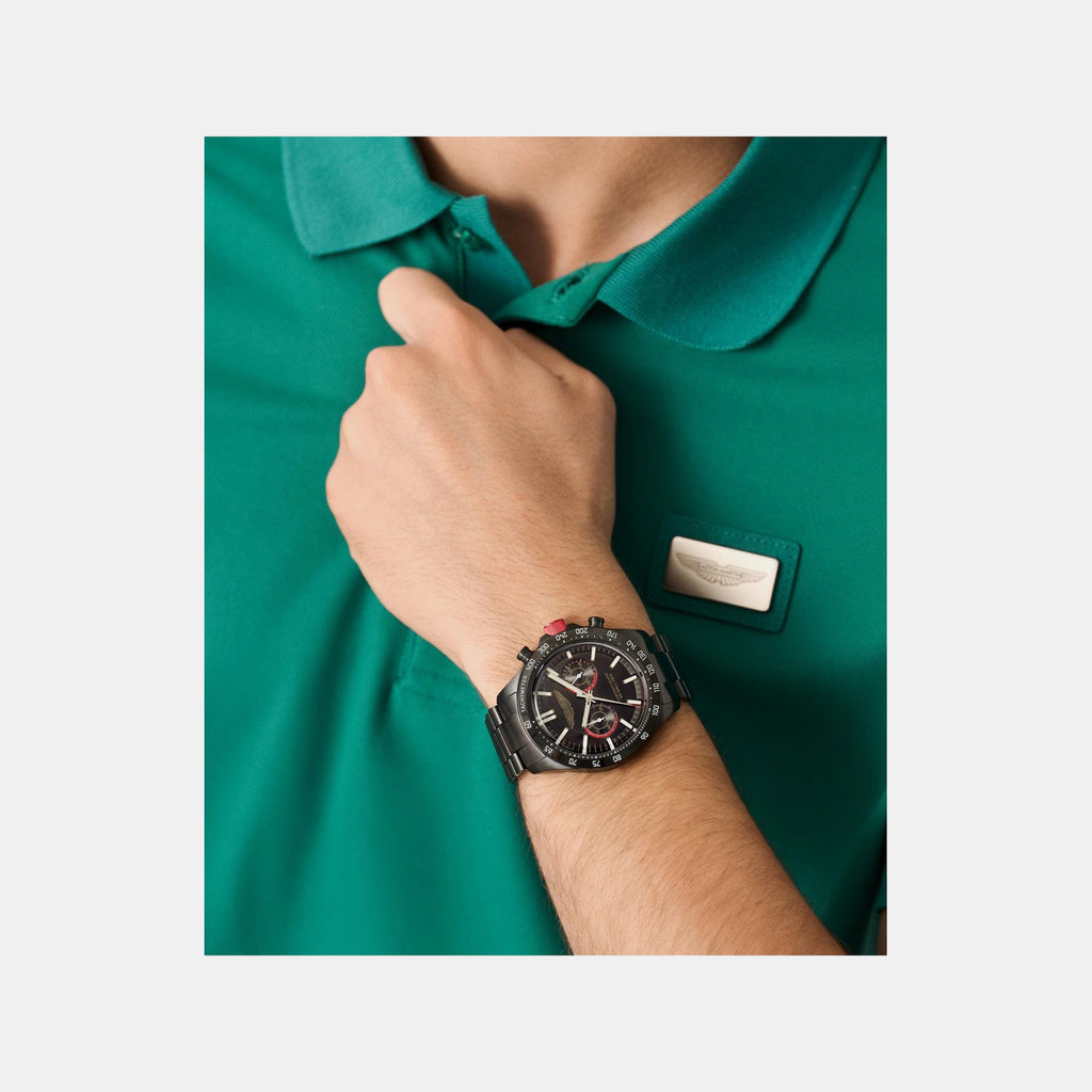 Aml Icon Men Quartz Black Dial Chronograph Stainless Steel Watch MTIS1F5043E