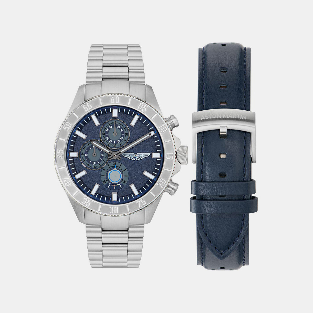 Icon Men Quartz Blue Dial Chronograph Stainless Steel Watch MTIS3F6073E