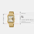 Men Quartz Gold Dial Analog Stainless Steel Watch A2547