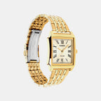 Men Quartz Gold Dial Analog Stainless Steel Watch A2547
