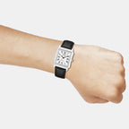 Men Quartz Silver Dial Analog Leather Watch A2546