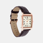 Men Quartz Gold Dial Analog Leather Watch A2549