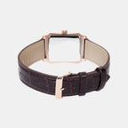 Men Quartz Gold Dial Analog Leather Watch A2549