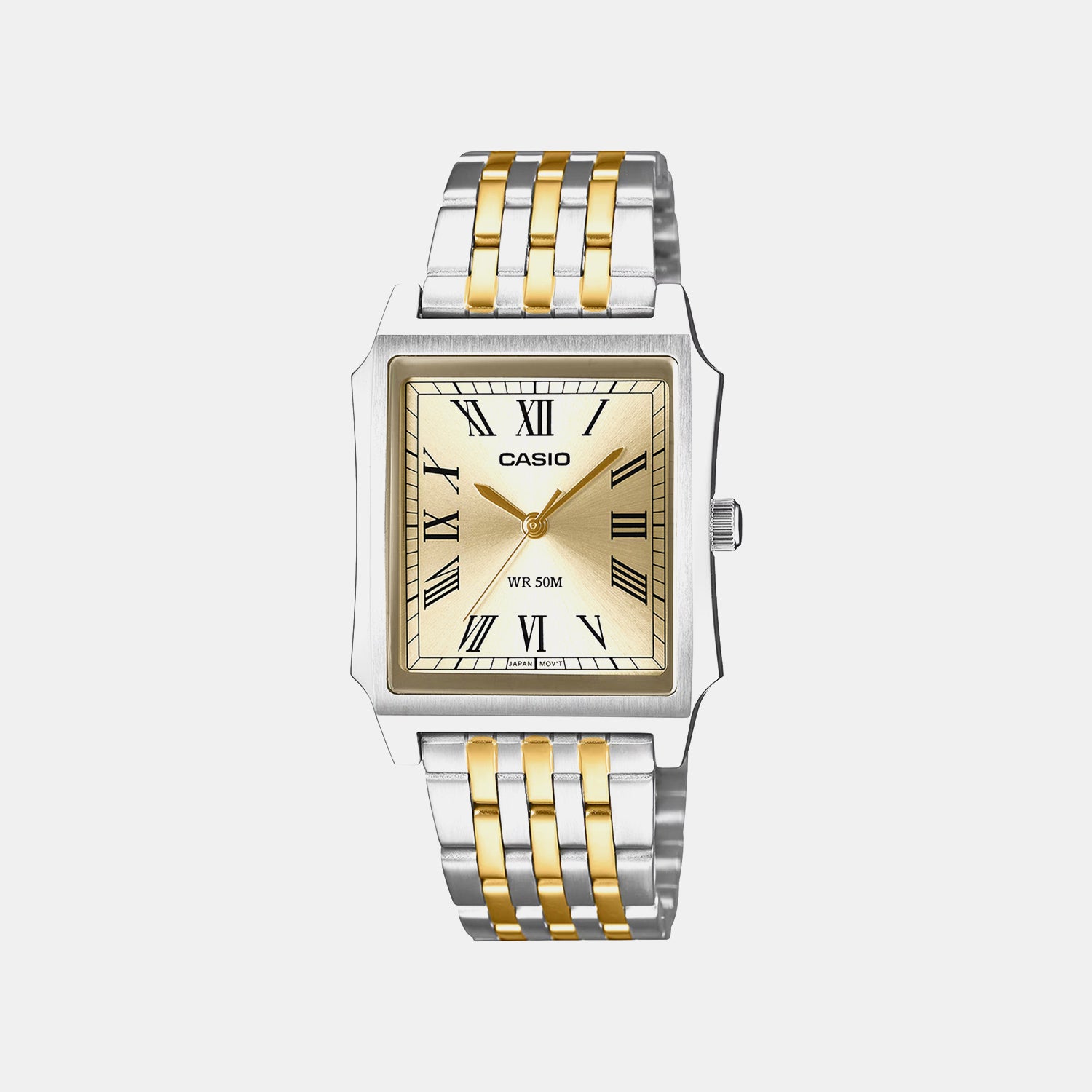Men Quartz Gold Dial Analog Stainless Steel Watch A2548