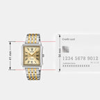 Men Quartz Gold Dial Analog Stainless Steel Watch A2548