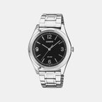 Men Quartz Black Dial Analog Stainless Steel Watch A2561