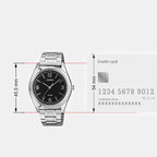 Men Quartz Black Dial Analog Stainless Steel Watch A2561
