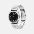 Men Quartz Black Dial Analog Stainless Steel Watch A2561