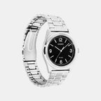 Men Quartz Black Dial Analog Stainless Steel Watch A2561