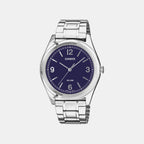 Men Quartz Blue Dial Analog Stainless Steel Watch A2562