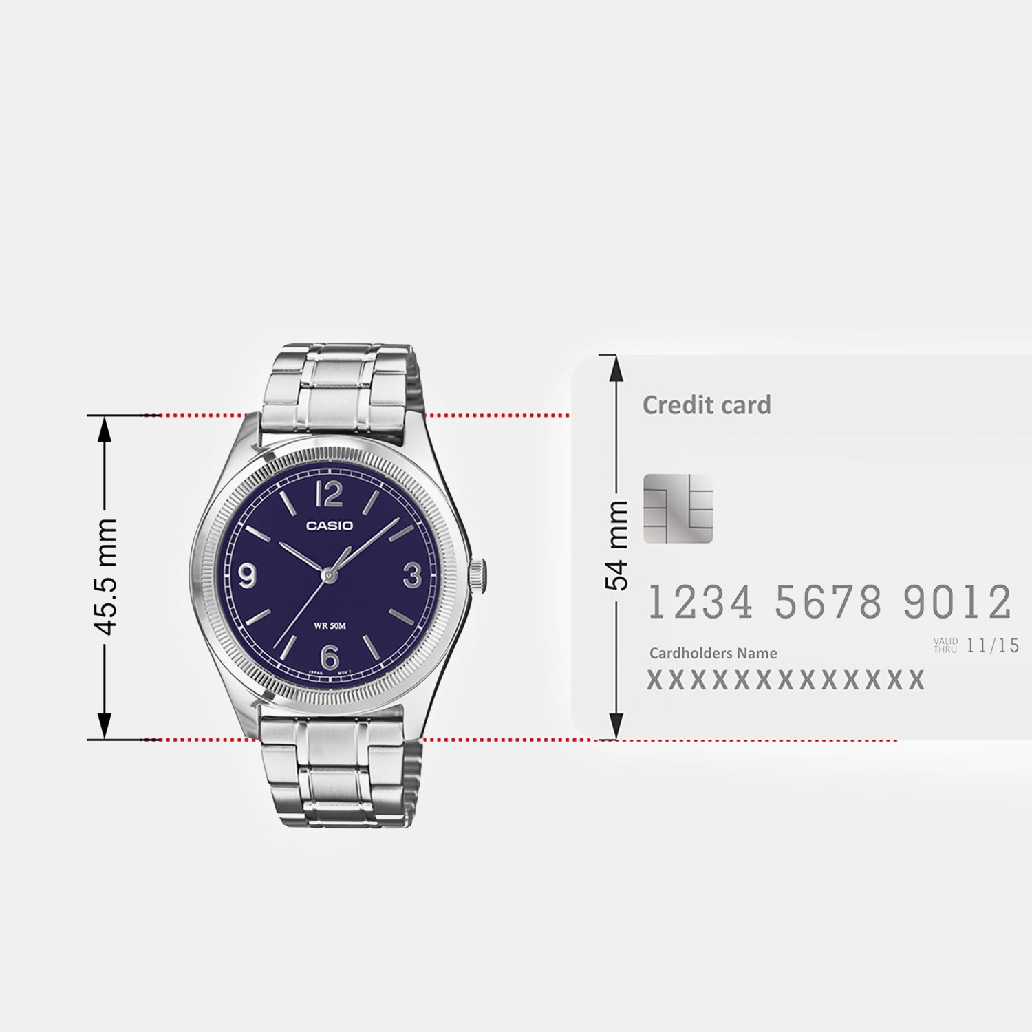 Men Quartz Blue Dial Analog Stainless Steel Watch A2562