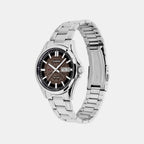 Men Quartz Brown Dial Analog Stainless Steel Watch A2578