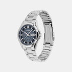 Men Quartz Blue Dial Analog Stainless Steel Watch A2579