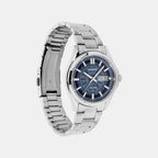 Men Quartz Blue Dial Analog Stainless Steel Watch A2579