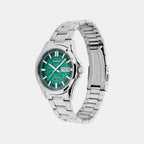 Men Quartz Green Dial Analog Stainless Steel Watch A2581