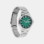 Men Quartz Green Dial Analog Stainless Steel Watch A2581